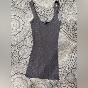 bebe Gray Shimmer Tank Top